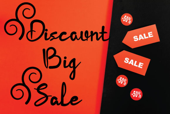 Discount Big Sale: A Retro Handwritten Font for Modern Design